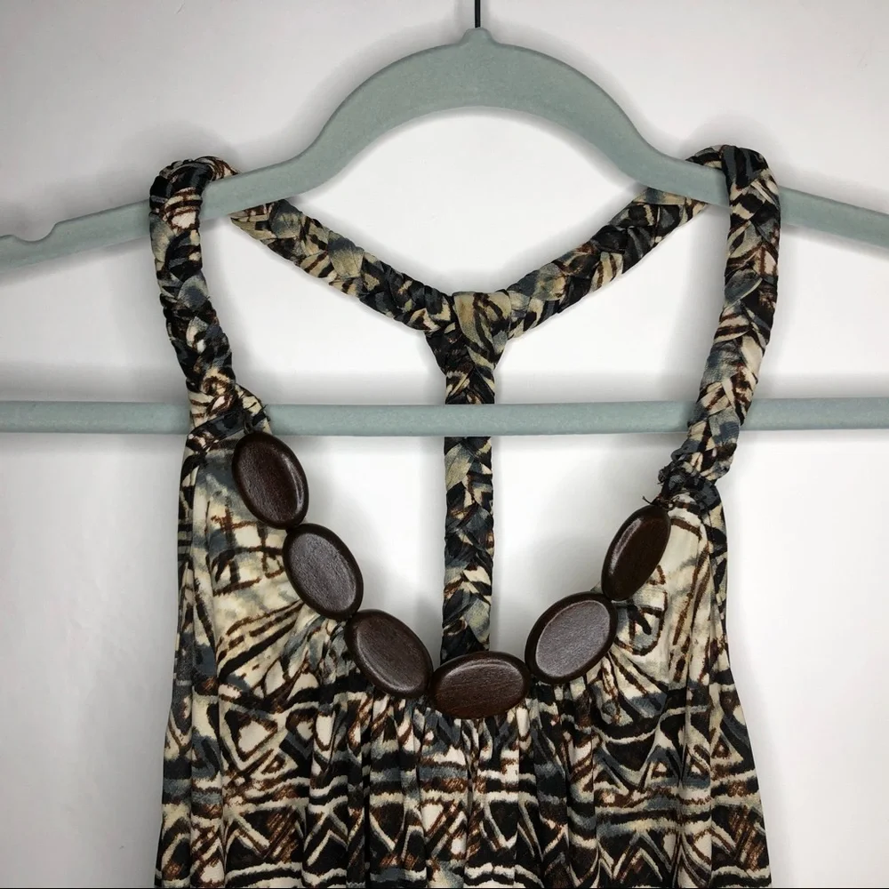 IZ BYER sleeveless dress with wooden bead neckline - Picture 3 of 6